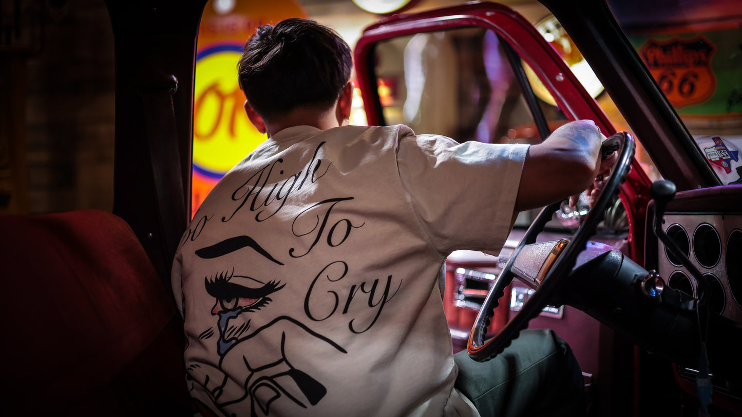 Too High to Cry - OVERSIZED Heavyweight Tee